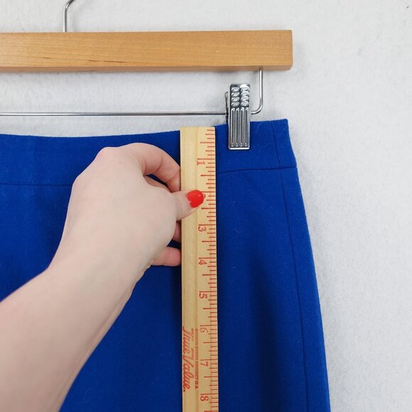 J Crew Skirt Womens 2 Blue Wool Blend Knee Length Pencil Classic Career Casual - Picture 4 of 10